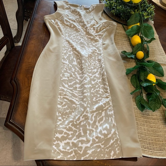 Calvin Klein | animal print colorblock scuba dress size 8 - Picture 2 of 15